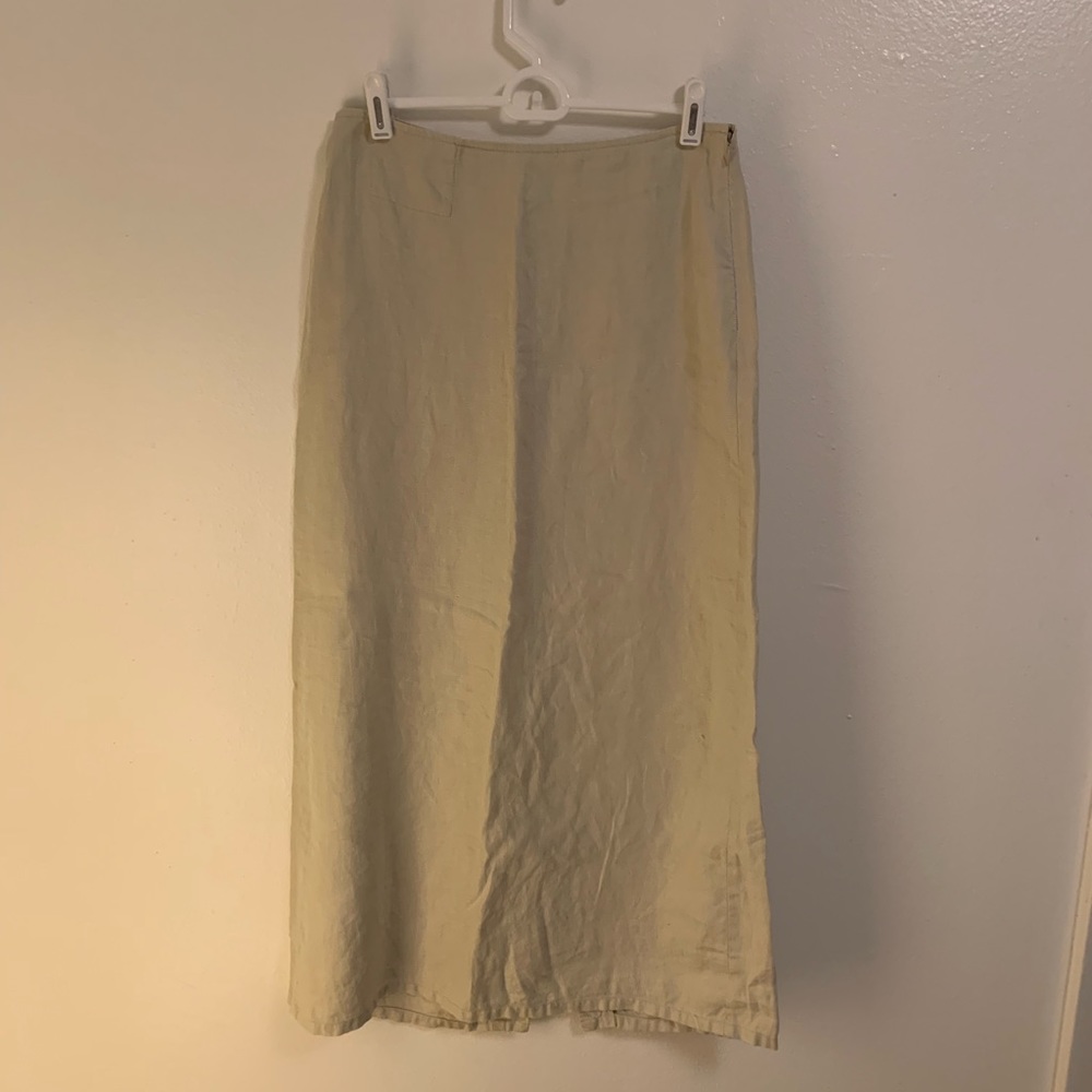 Calvin Klein long flax linen skirt